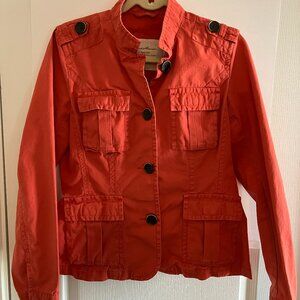 Eddie Bauer Coral Cotton Button Front Jacket Womens Size Medium Specially Dyed.